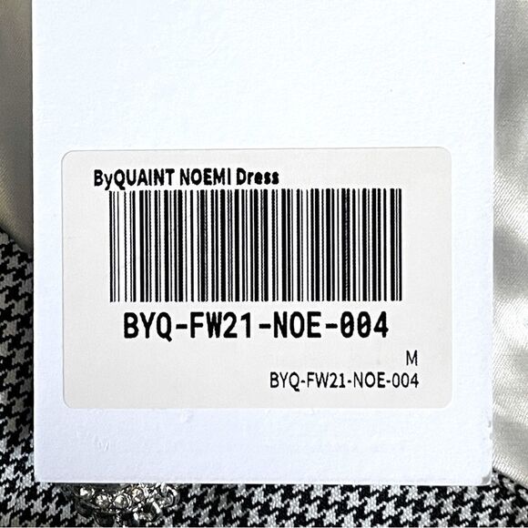 Quaint by Durlana Quantas Noemi Houndstooth Mesh Cutout Crystal Dress 38 NWT US6 - Picture 10 of 11
